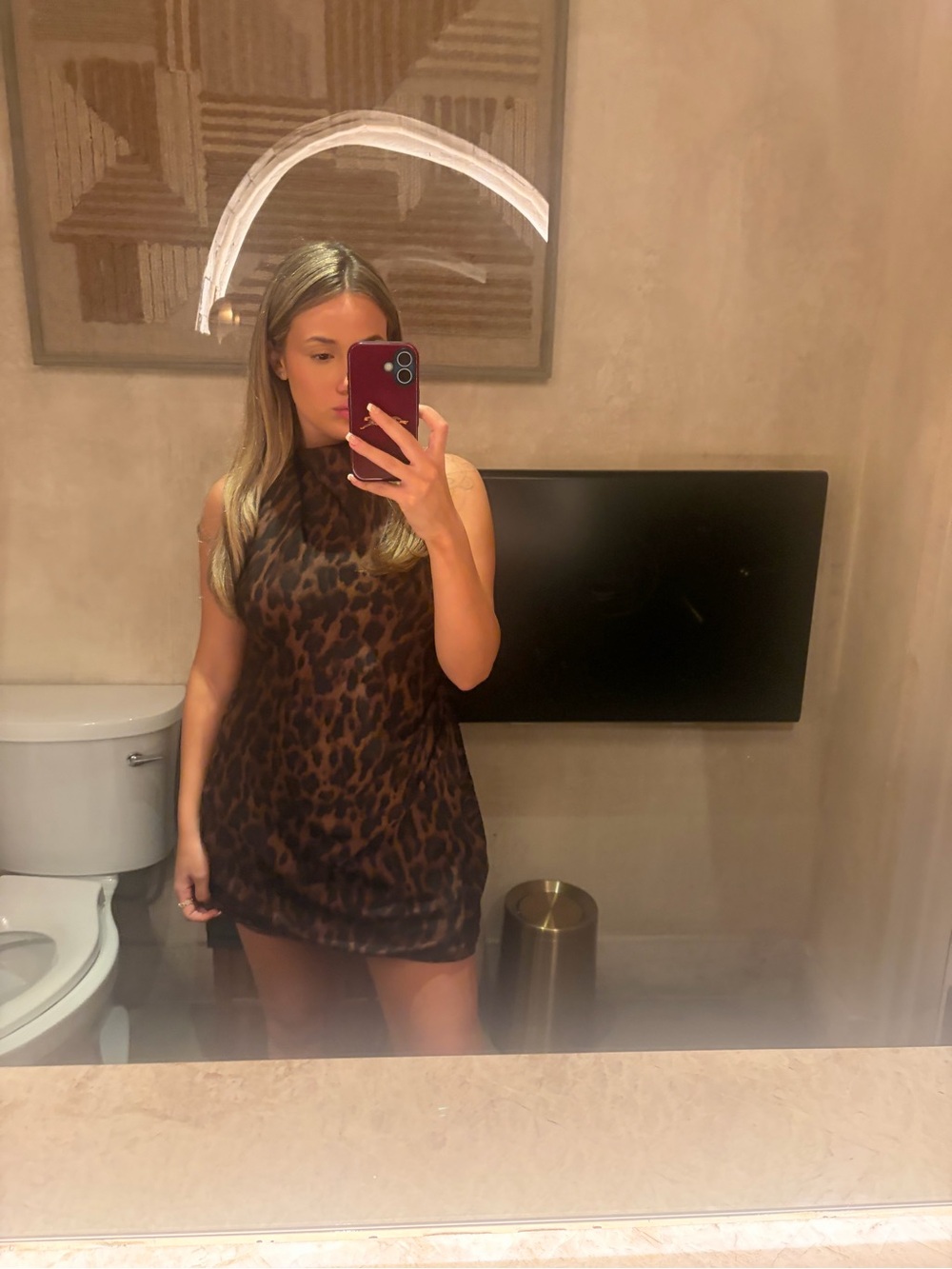 Aritzia Brown Leopard Print Mini Dress limited edition